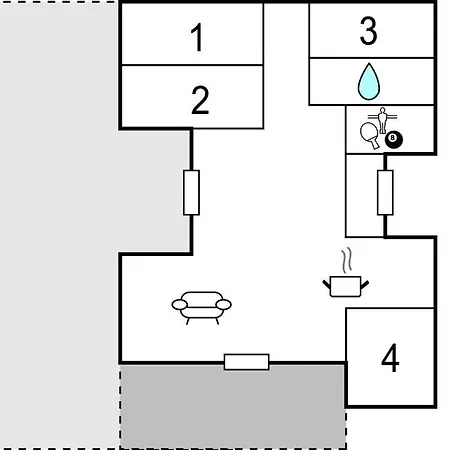 Three-bedroom In Feriehus *